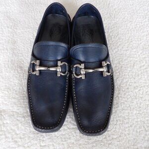 Men's SALVATORE FERRAGAMO "Parigi" Blue (Denim) Calf Leather Loafers Size 7 D
